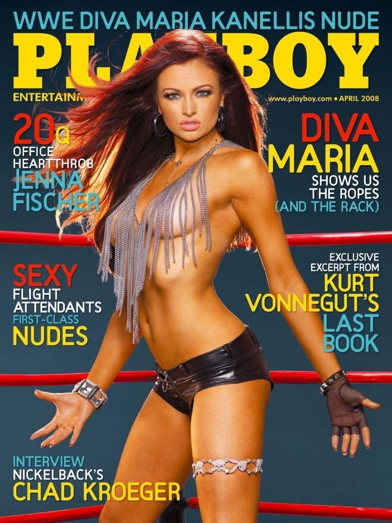 WWE's Maria Kanellis on the April cover of Playboy. (Not Safe For.
